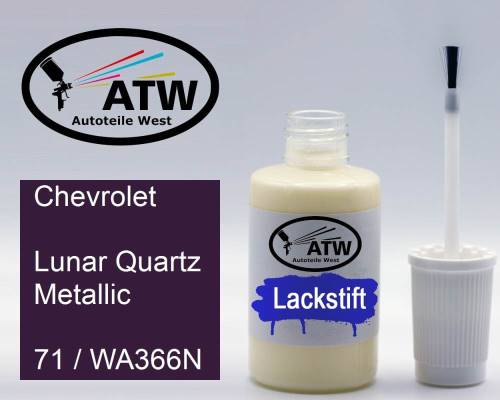 Chevrolet, Lunar Quartz Metallic, 71 / WA366N: 20ml Lackstift, von ATW Autoteile West.